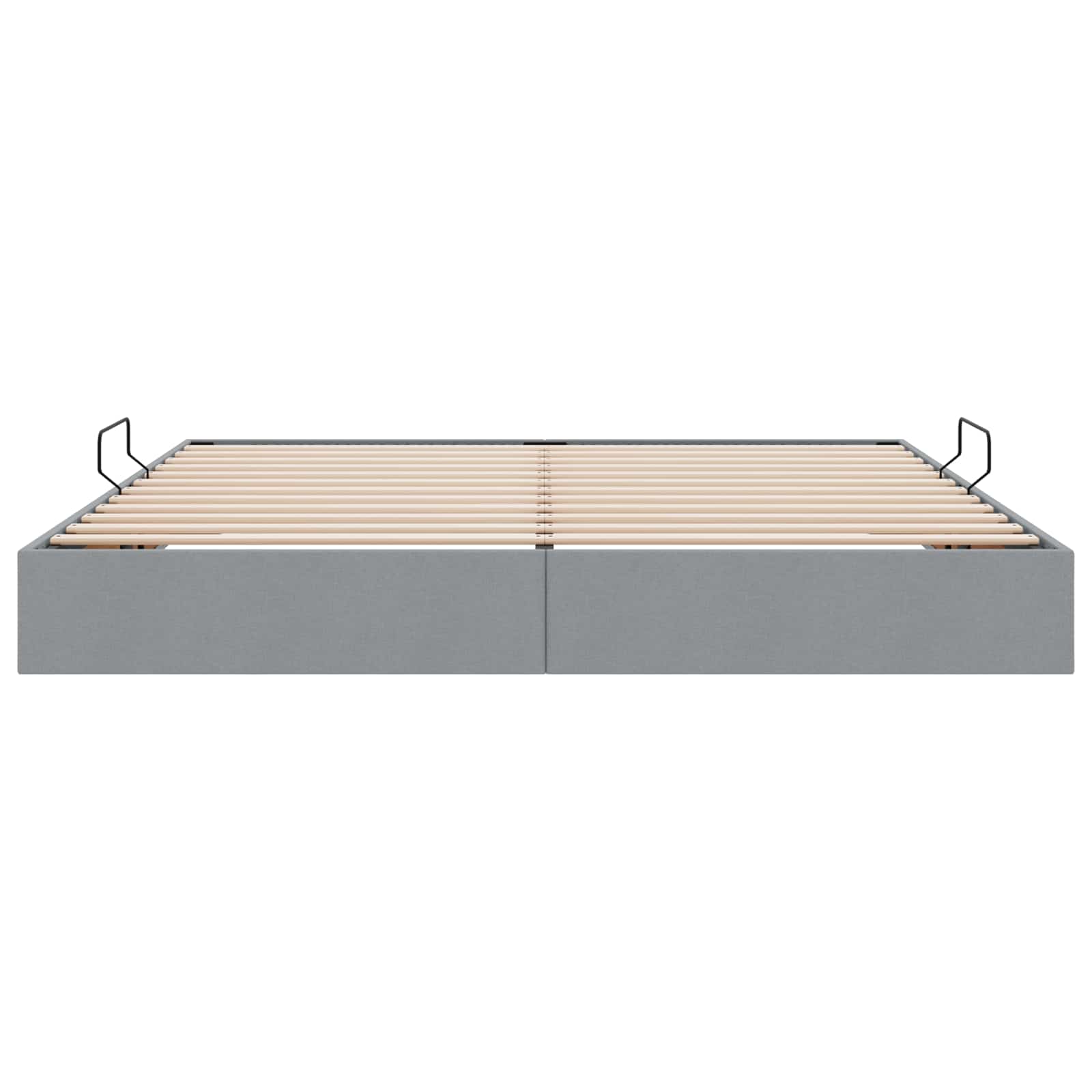 Ottoman Bedframe met opslag Lichtgrijs 200 x 200 cm Stof
