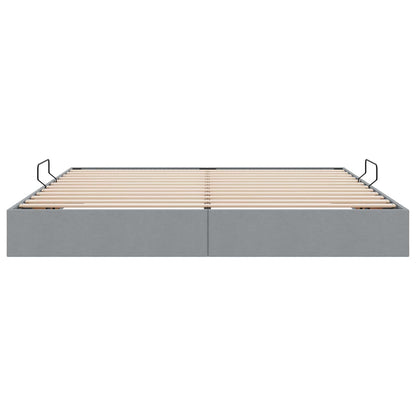 Ottoman Bedframe met opslag Lichtgrijs 200 x 200 cm Stof