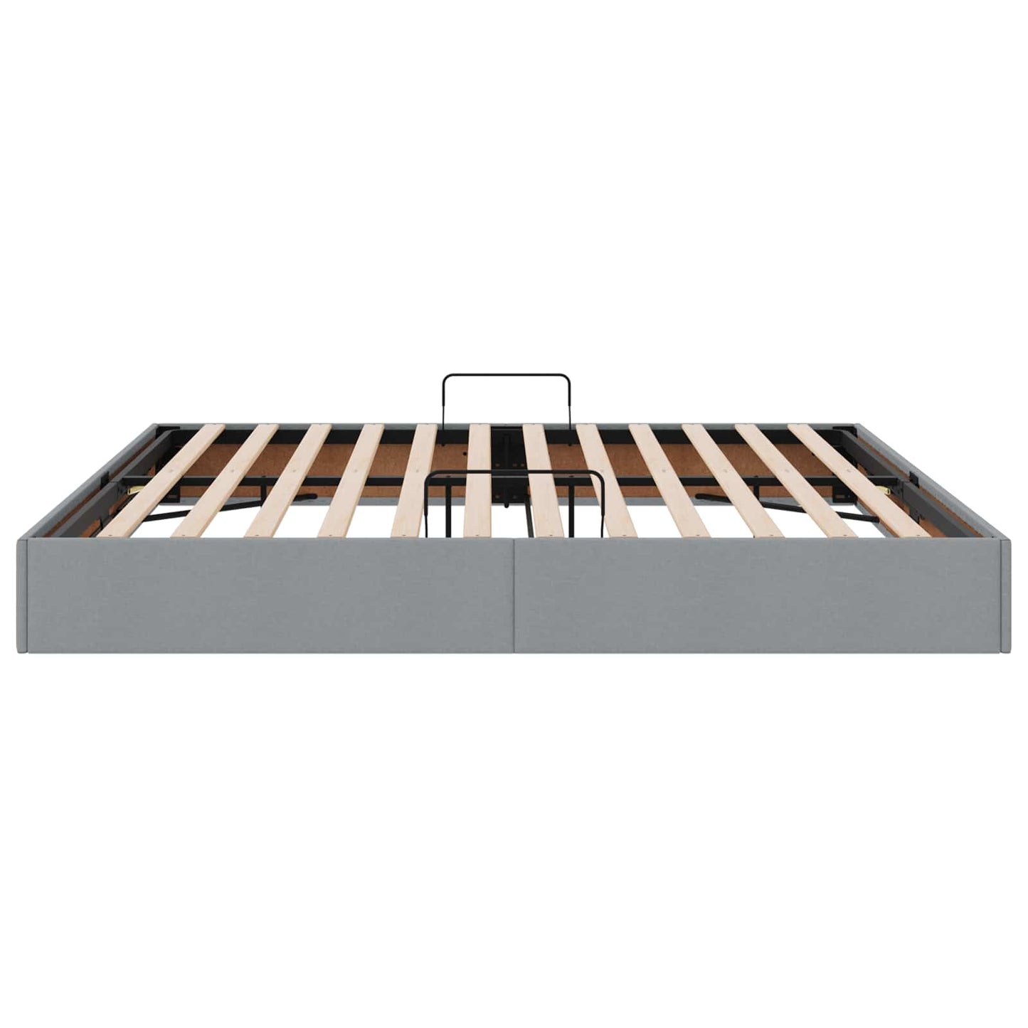Ottoman Bedframe met opslag Lichtgrijs 200 x 200 cm Stof