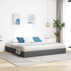 Ottoman Bedframe met opslag Donkergrijs 200 x 200 cm Stof