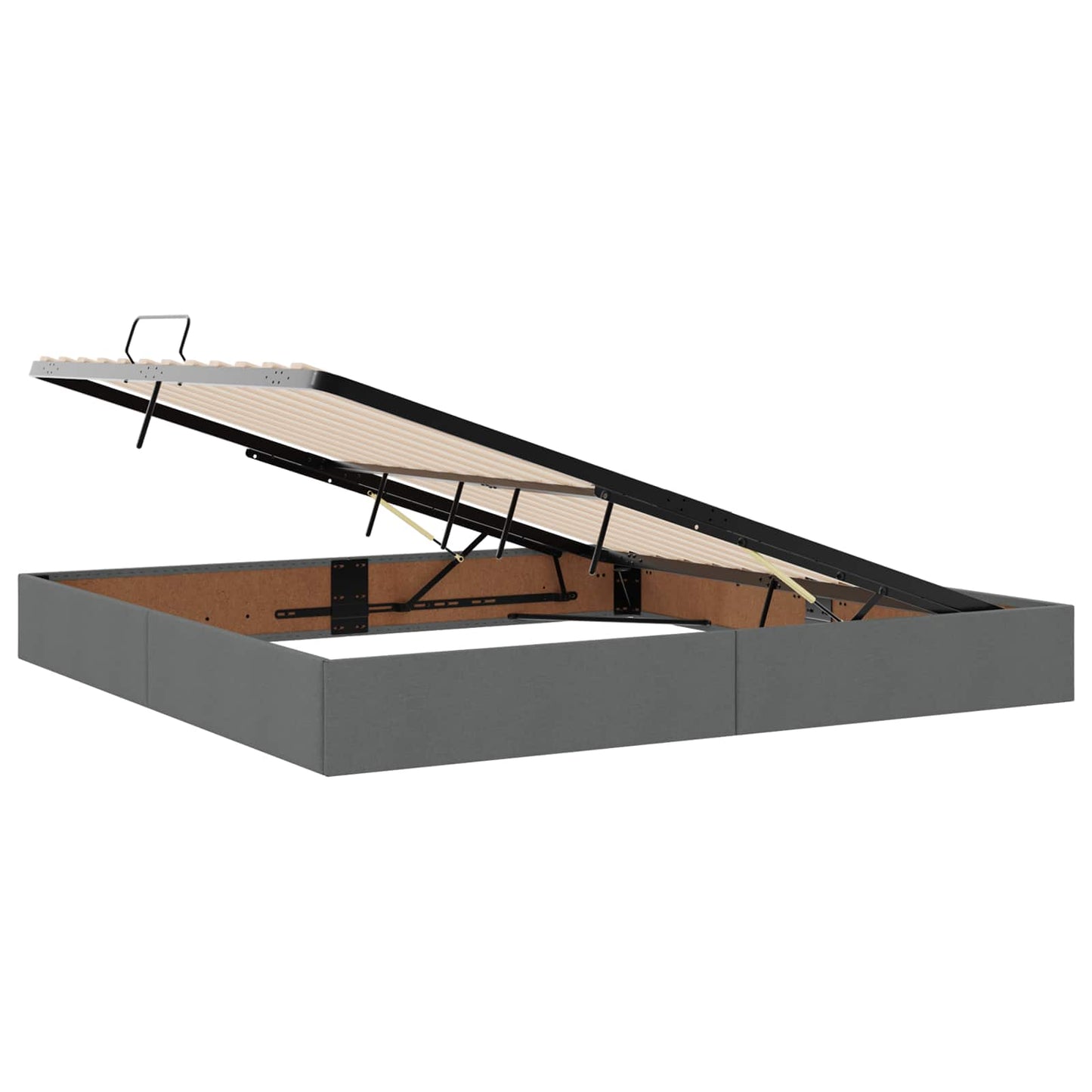 Ottoman Bedframe met opslag Donkergrijs 200 x 200 cm Stof