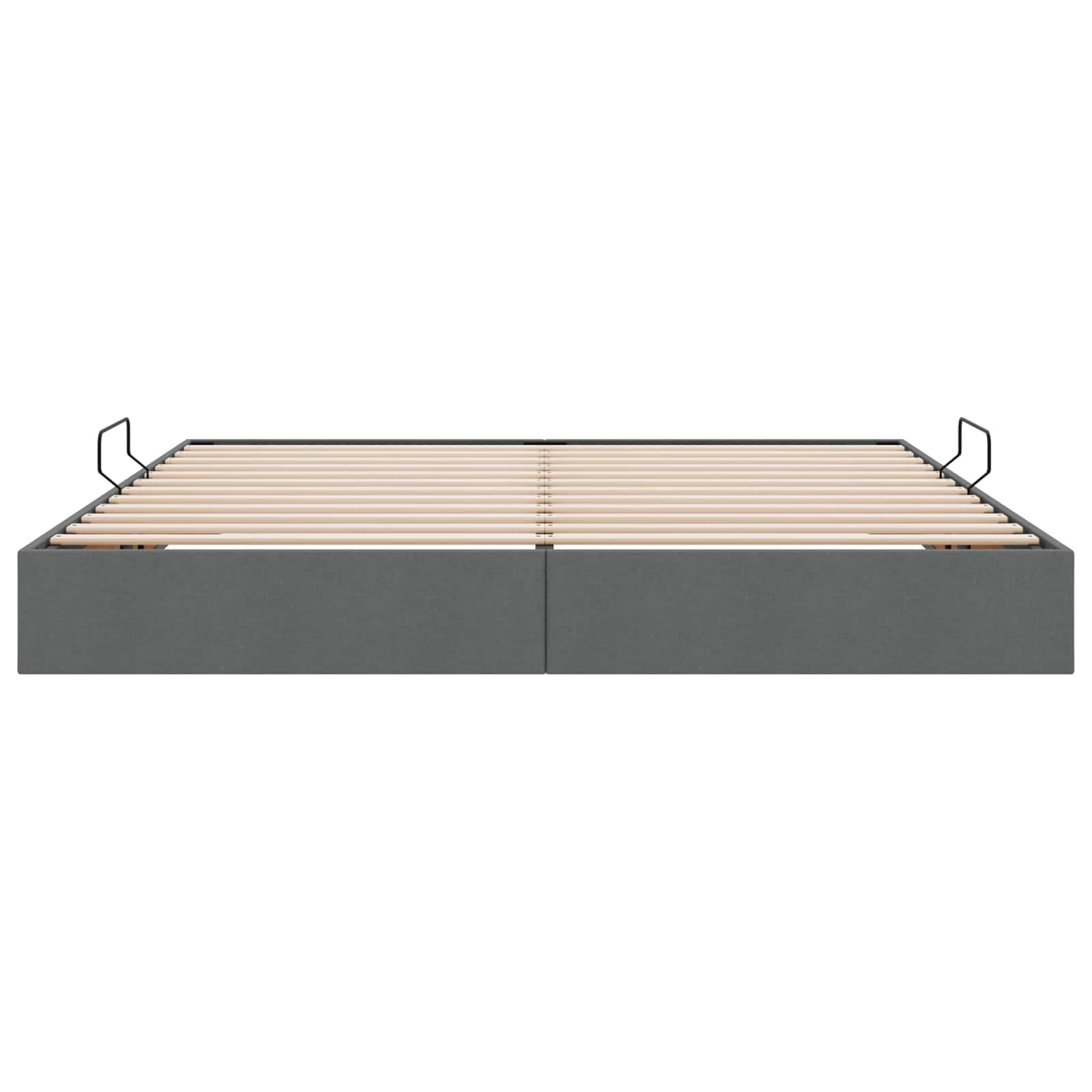 Ottoman Bedframe met opslag Donkergrijs 200 x 200 cm Stof
