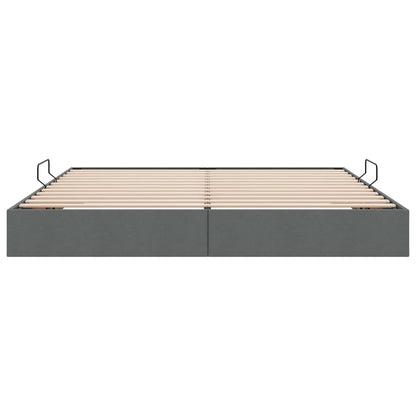 Ottoman Bedframe met opslag Donkergrijs 200 x 200 cm Stof