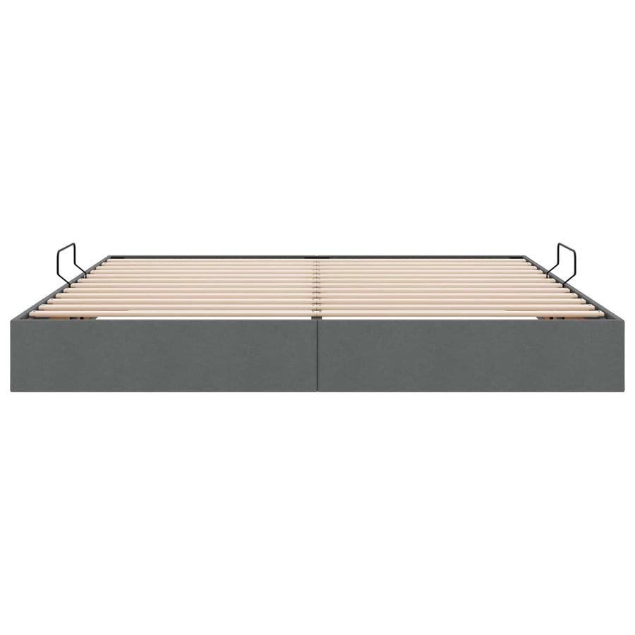 Ottoman Bedframe met opslag Donkergrijs 200 x 200 cm Stof