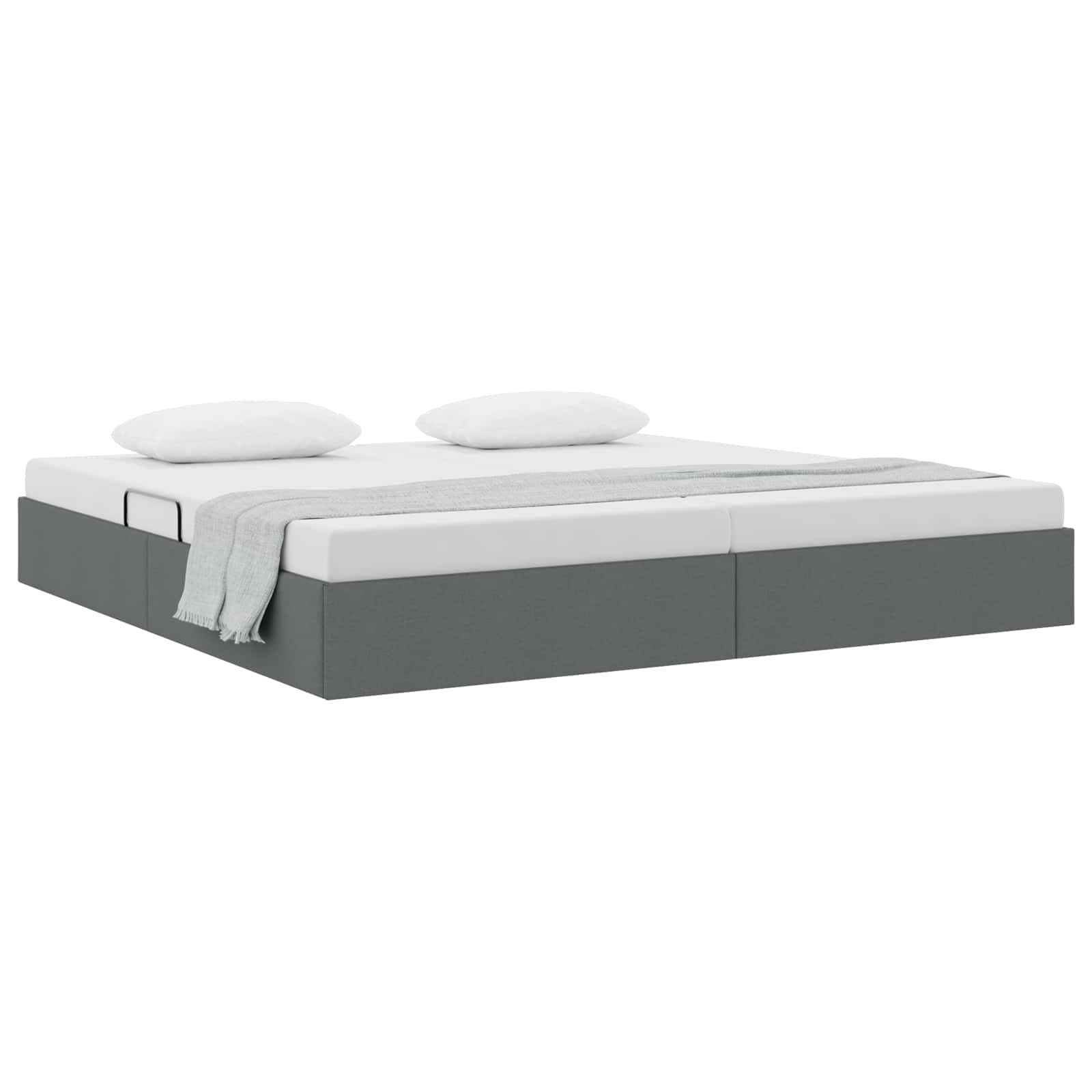 Ottoman Bedframe met opslag Donkergrijs 200 x 200 cm Stof