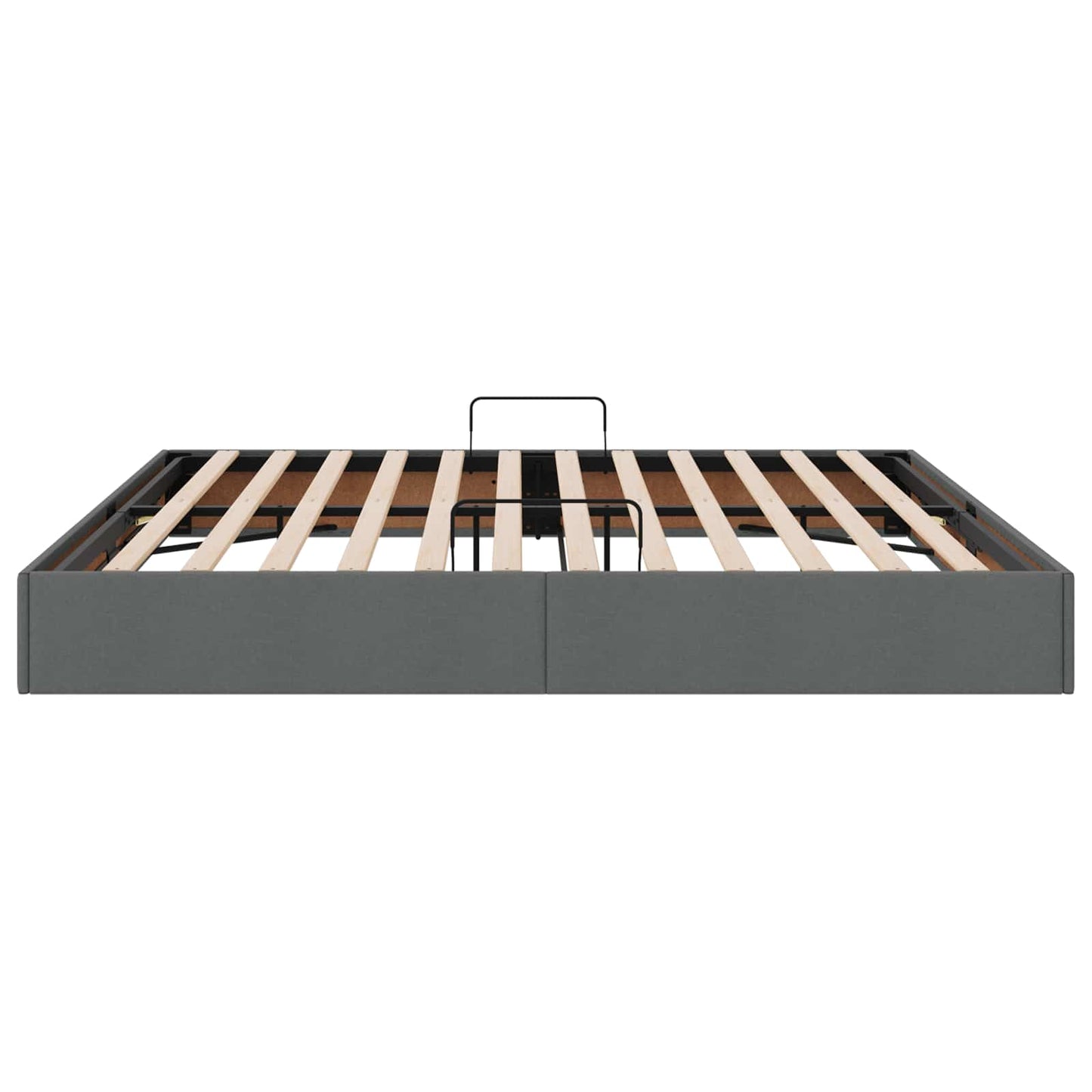 Ottoman Bedframe met opslag Donkergrijs 200 x 200 cm Stof