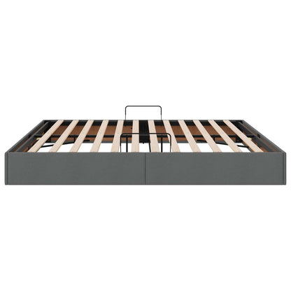 Ottoman Bedframe met opslag Donkergrijs 200 x 200 cm Stof