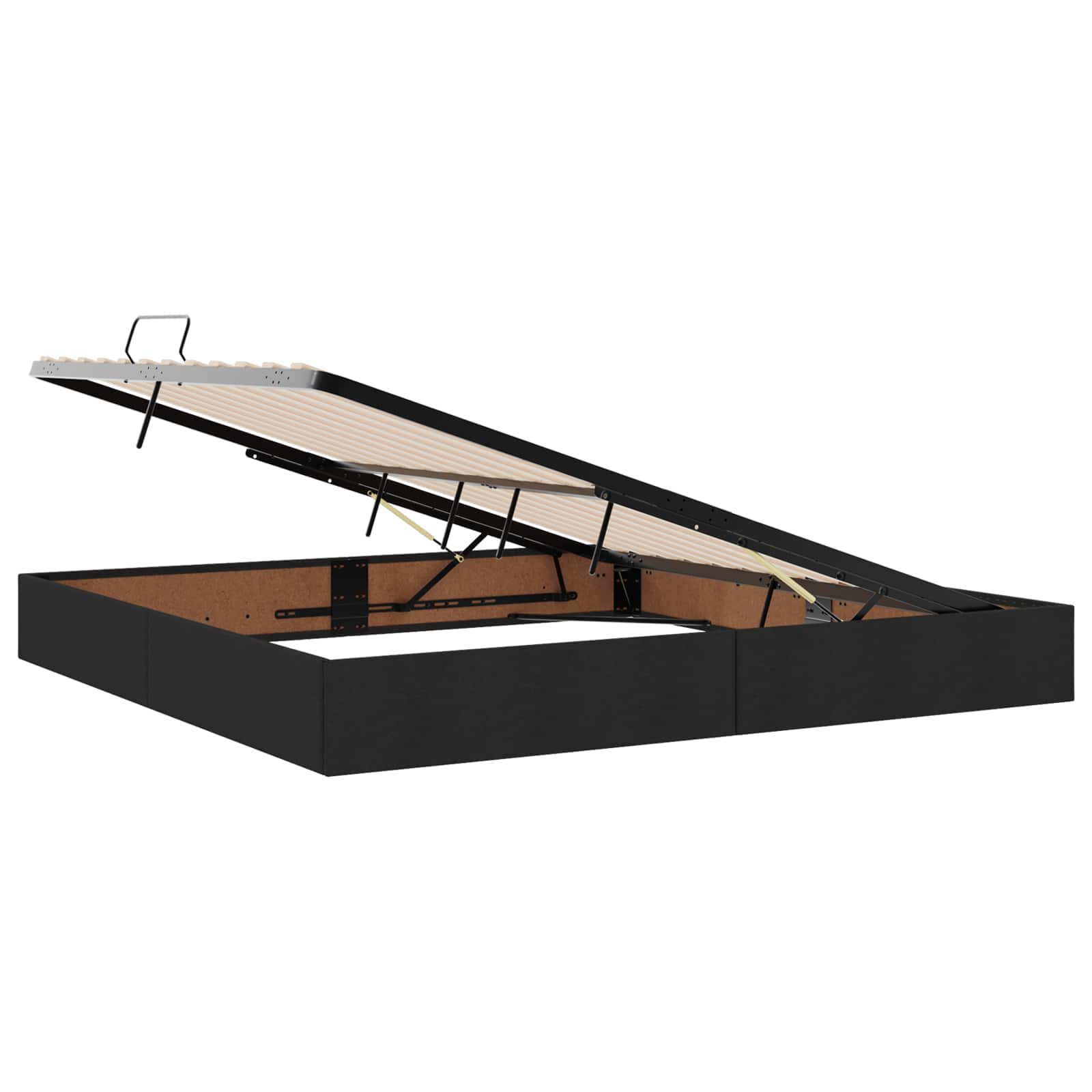 Ottoman Bedframe met opslag Zwart 200 x 200 cm Stof