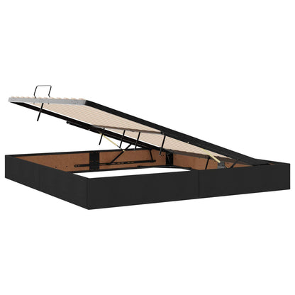 Ottoman Bedframe met opslag Zwart 200 x 200 cm Stof