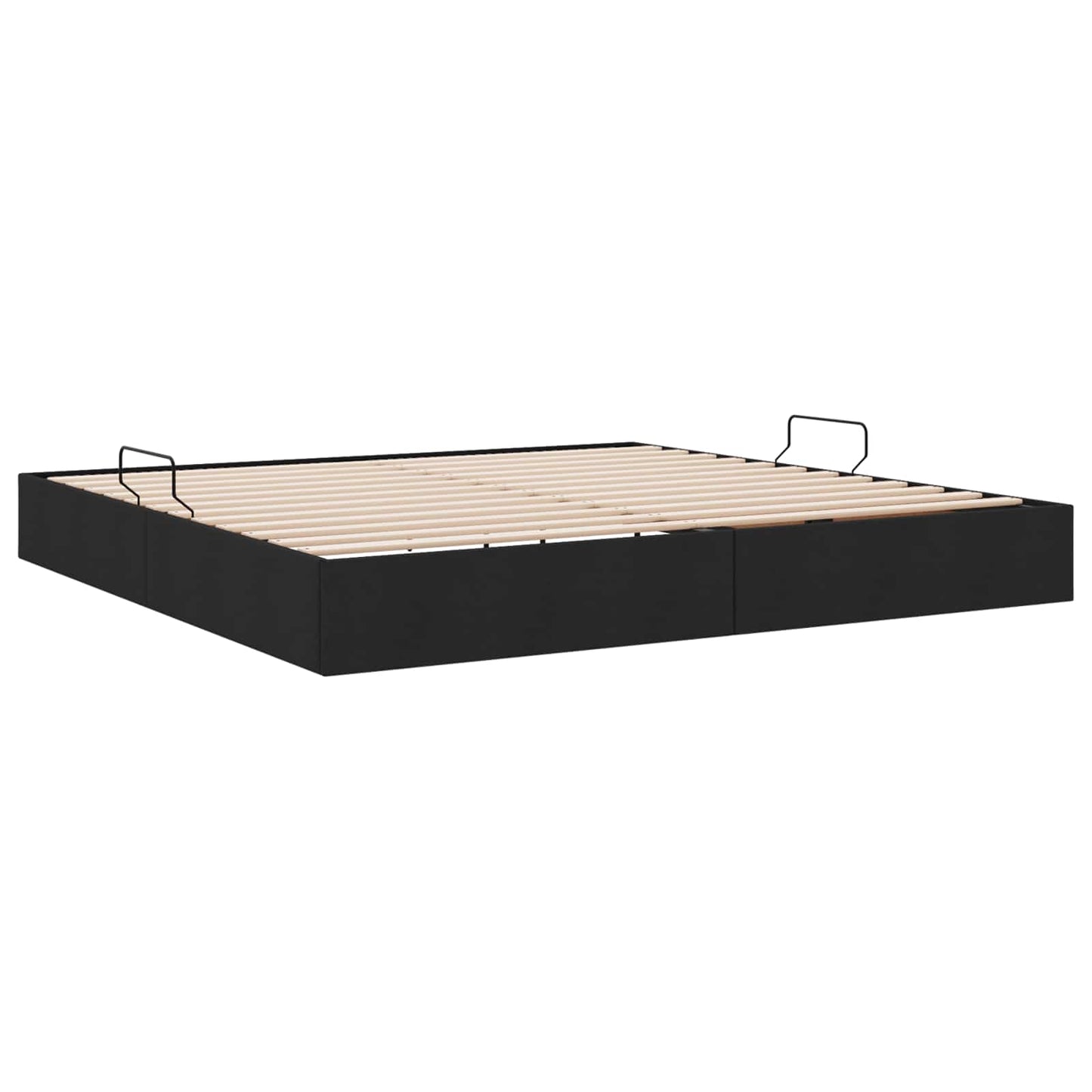 Ottoman Bedframe met opslag Zwart 200 x 200 cm Stof