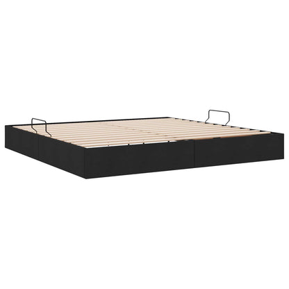 Ottoman Bedframe met opslag Zwart 200 x 200 cm Stof