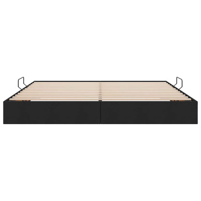 Ottoman Bedframe met opslag Zwart 200 x 200 cm Stof