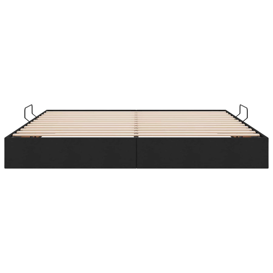 Ottoman Bedframe met opslag Zwart 200 x 200 cm Stof