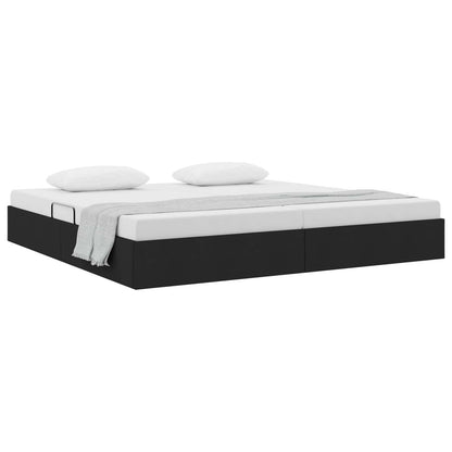 Ottoman Bedframe met opslag Zwart 200 x 200 cm Stof