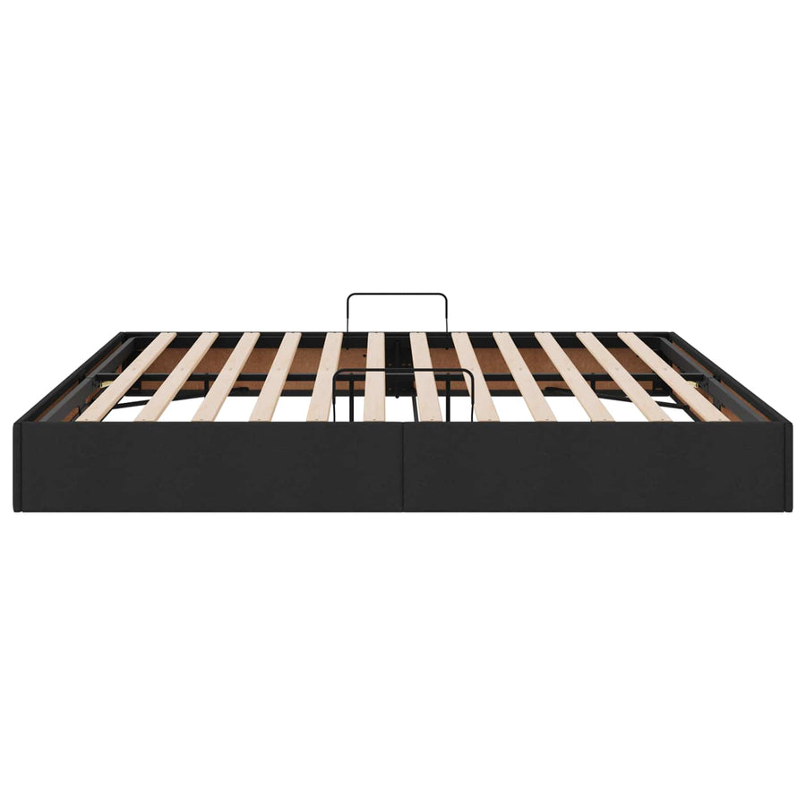 Ottoman Bedframe met opslag Zwart 200 x 200 cm Stof