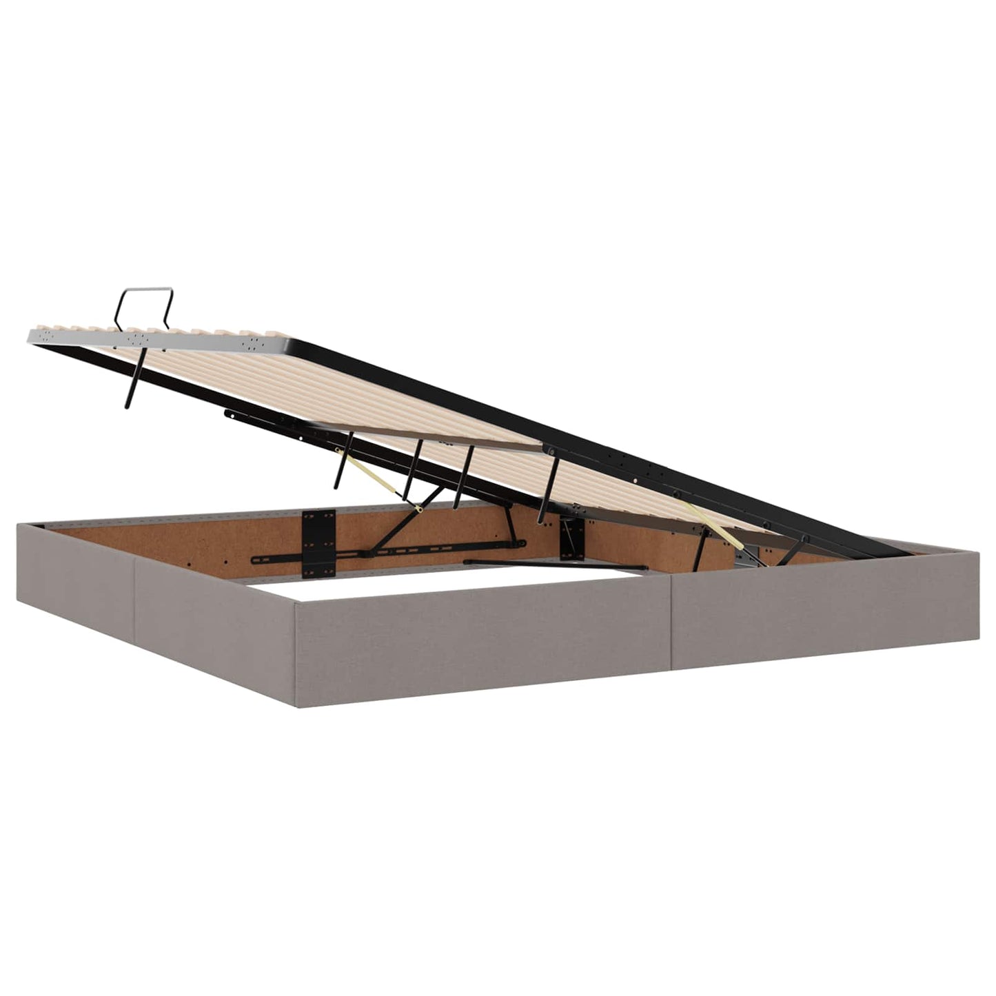 Ottoman Bedframe met opslag Taupe 200 x 200 cm Stof
