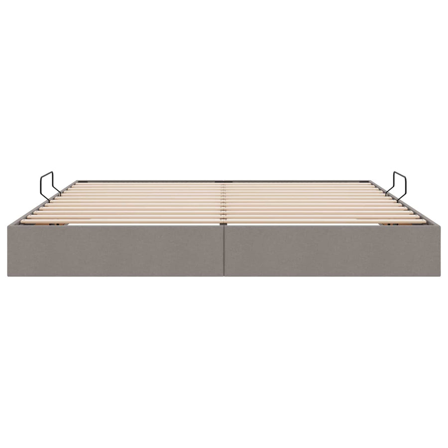 Ottoman Bedframe met opslag Taupe 200 x 200 cm Stof