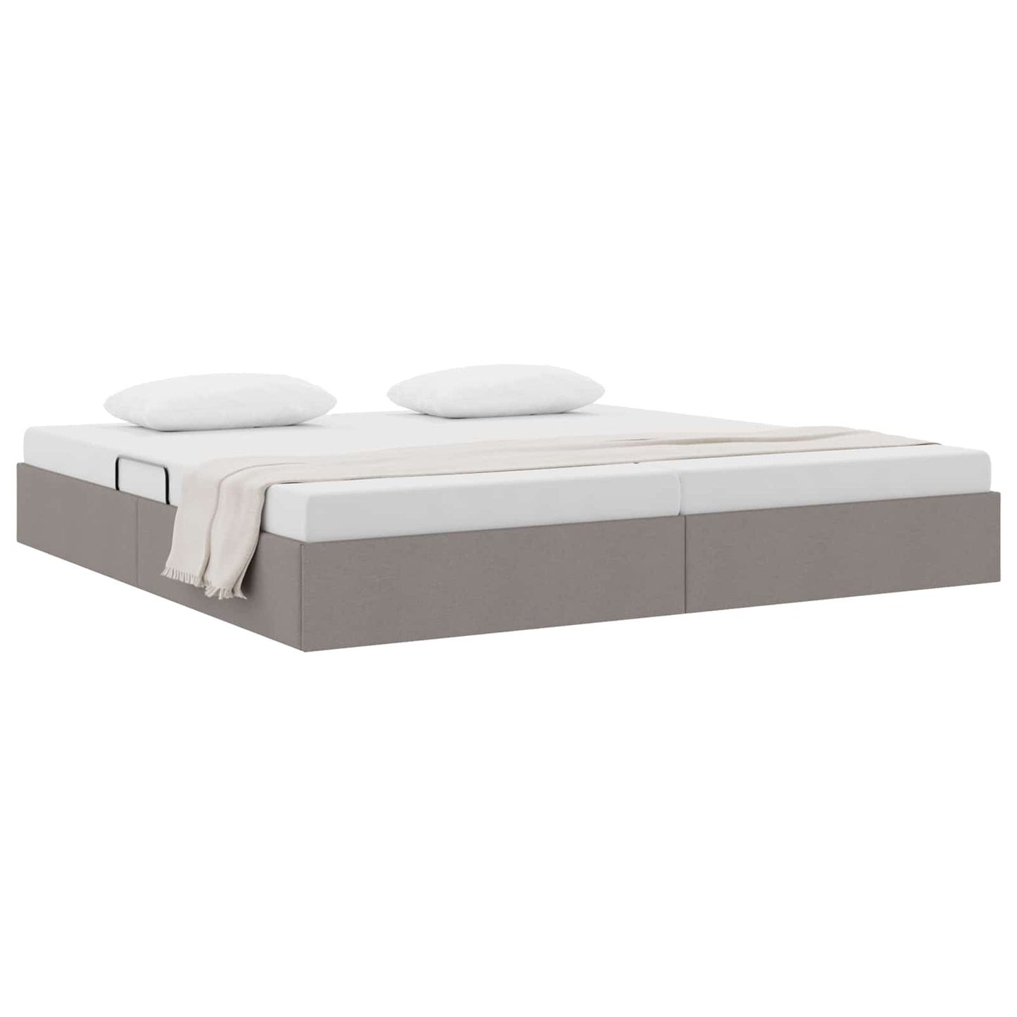 Ottoman Bedframe met opslag Taupe 200 x 200 cm Stof