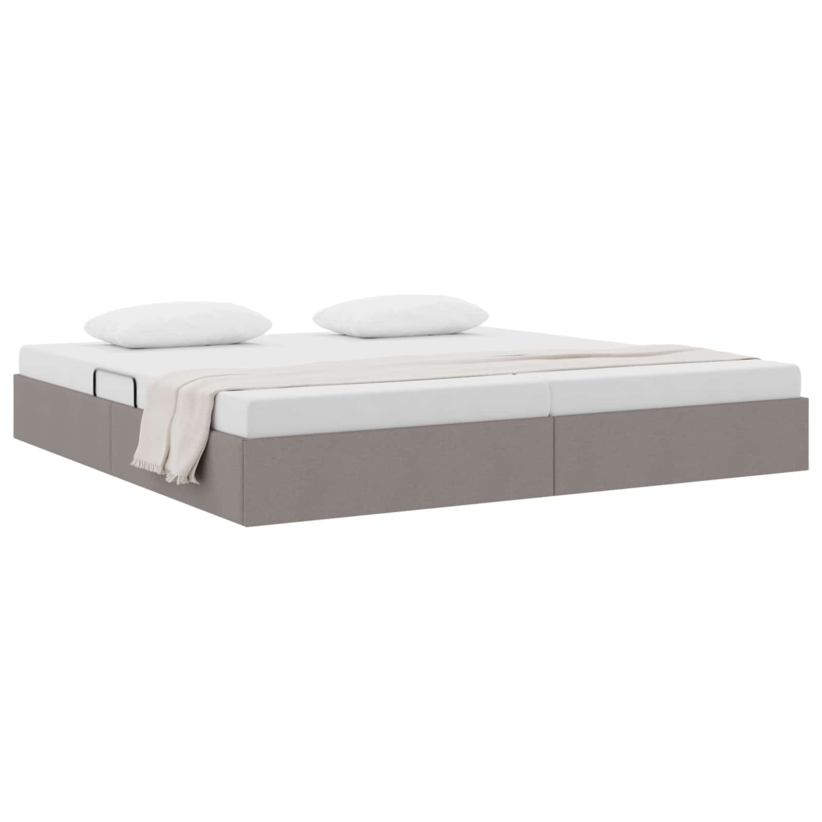 Ottoman Bedframe met opslag Taupe 200 x 200 cm Stof