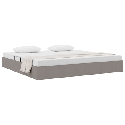 Ottoman Bedframe met opslag Taupe 200 x 200 cm Stof