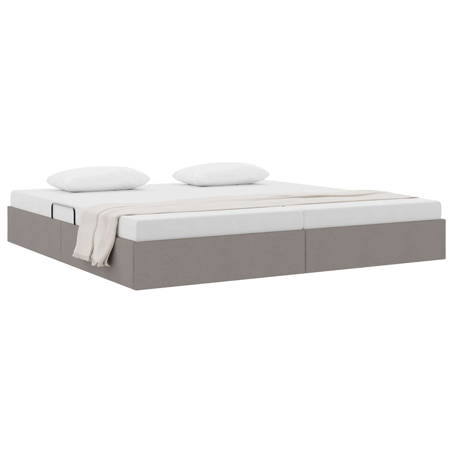 Ottoman Bedframe met opslag Taupe 200 x 200 cm Stof