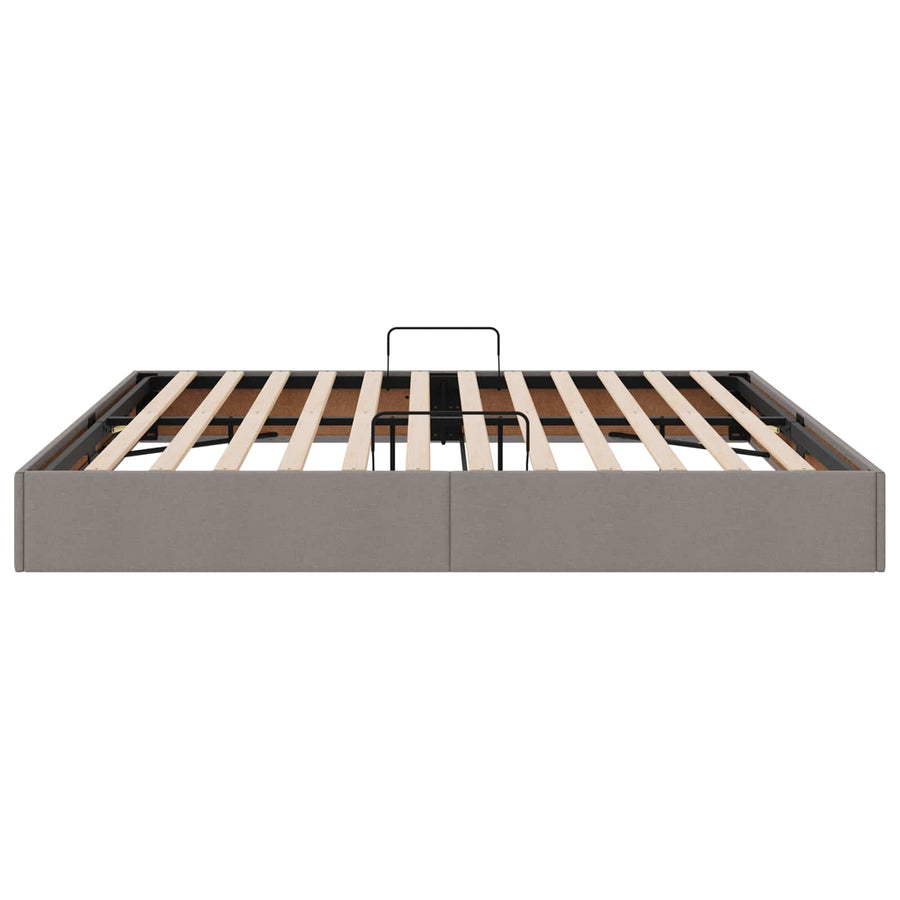 Ottoman Bedframe met opslag Taupe 200 x 200 cm Stof