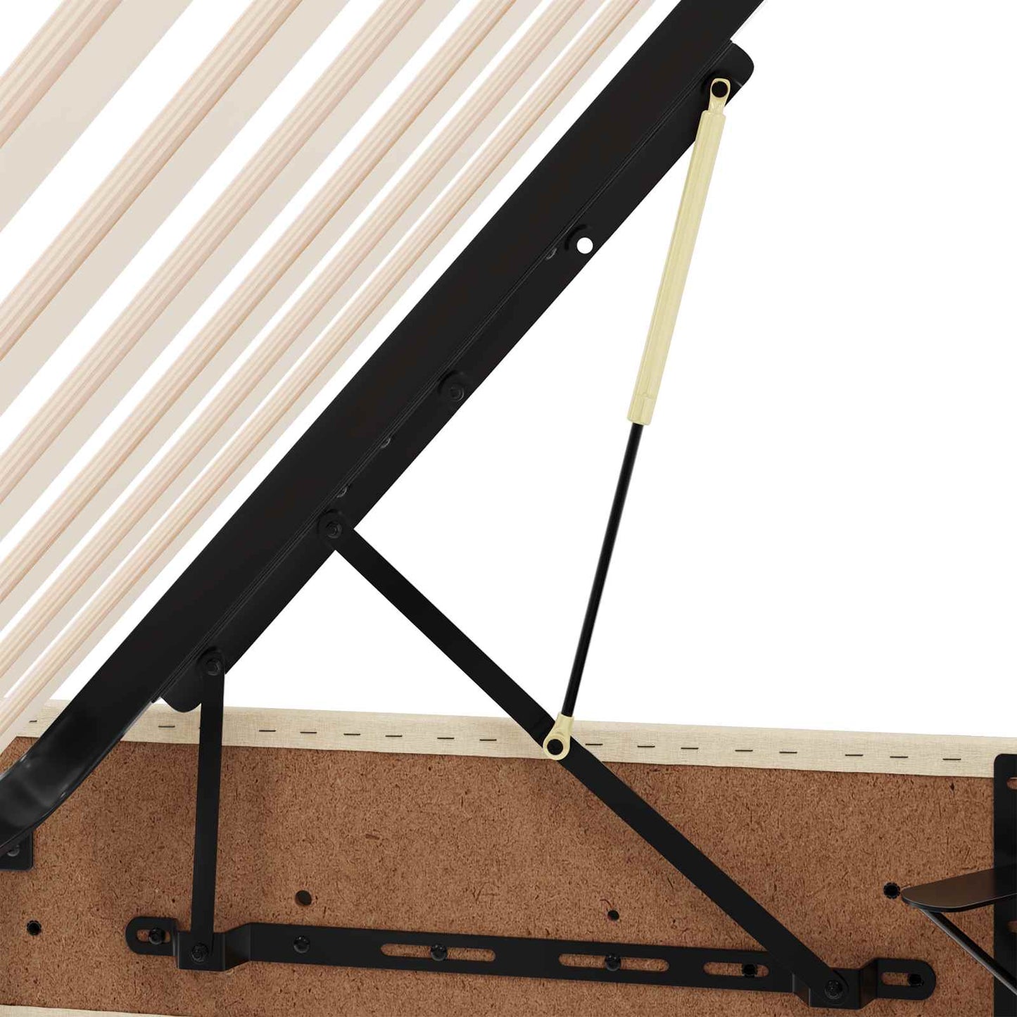 Ottoman Bedframe met opslag Crème 200 x 200 cm Stof