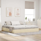 Ottoman Bedframe met opslag Crème 200 x 200 cm Stof