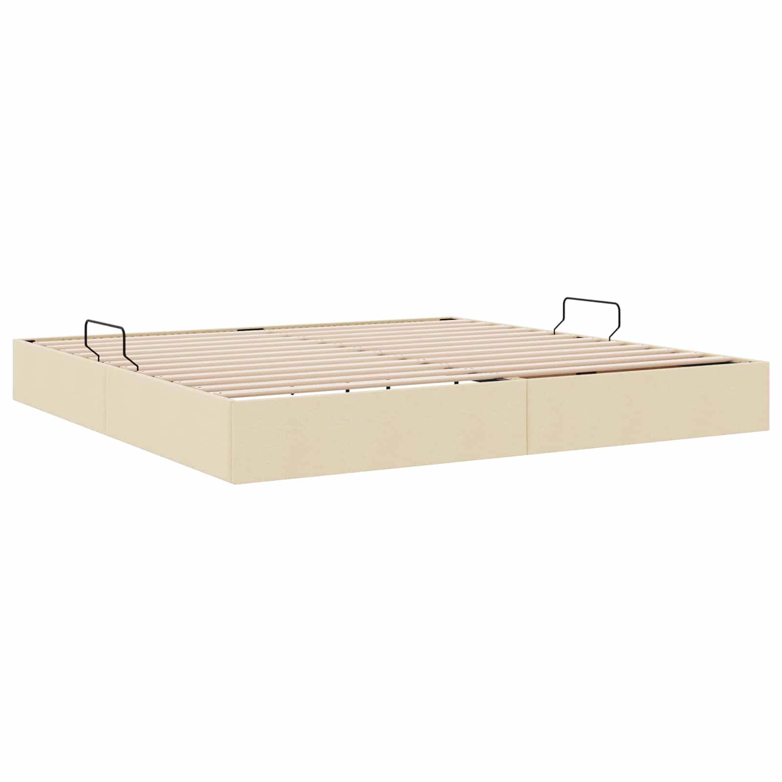 Ottoman Bedframe met opslag Crème 200 x 200 cm Stof