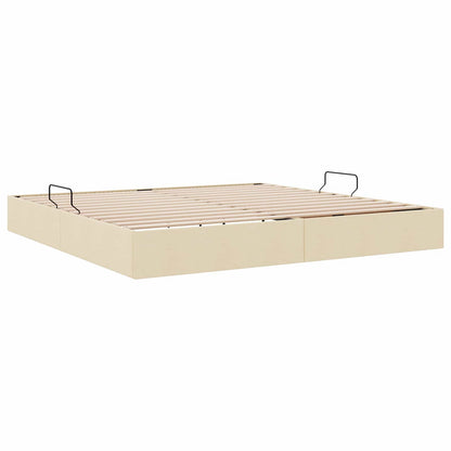 Ottoman Bedframe met opslag Crème 200 x 200 cm Stof