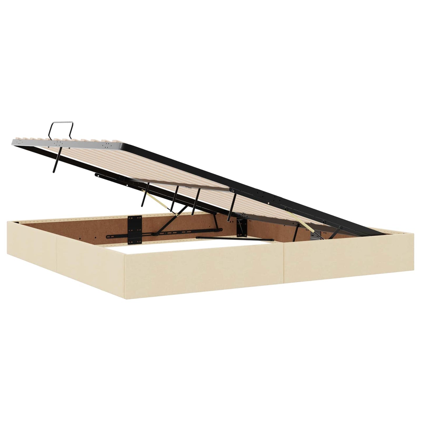 Ottoman Bedframe met opslag Crème 200 x 200 cm Stof