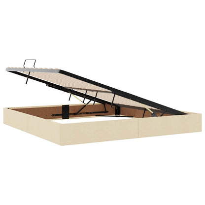 Ottoman Bedframe met opslag Crème 200 x 200 cm Stof