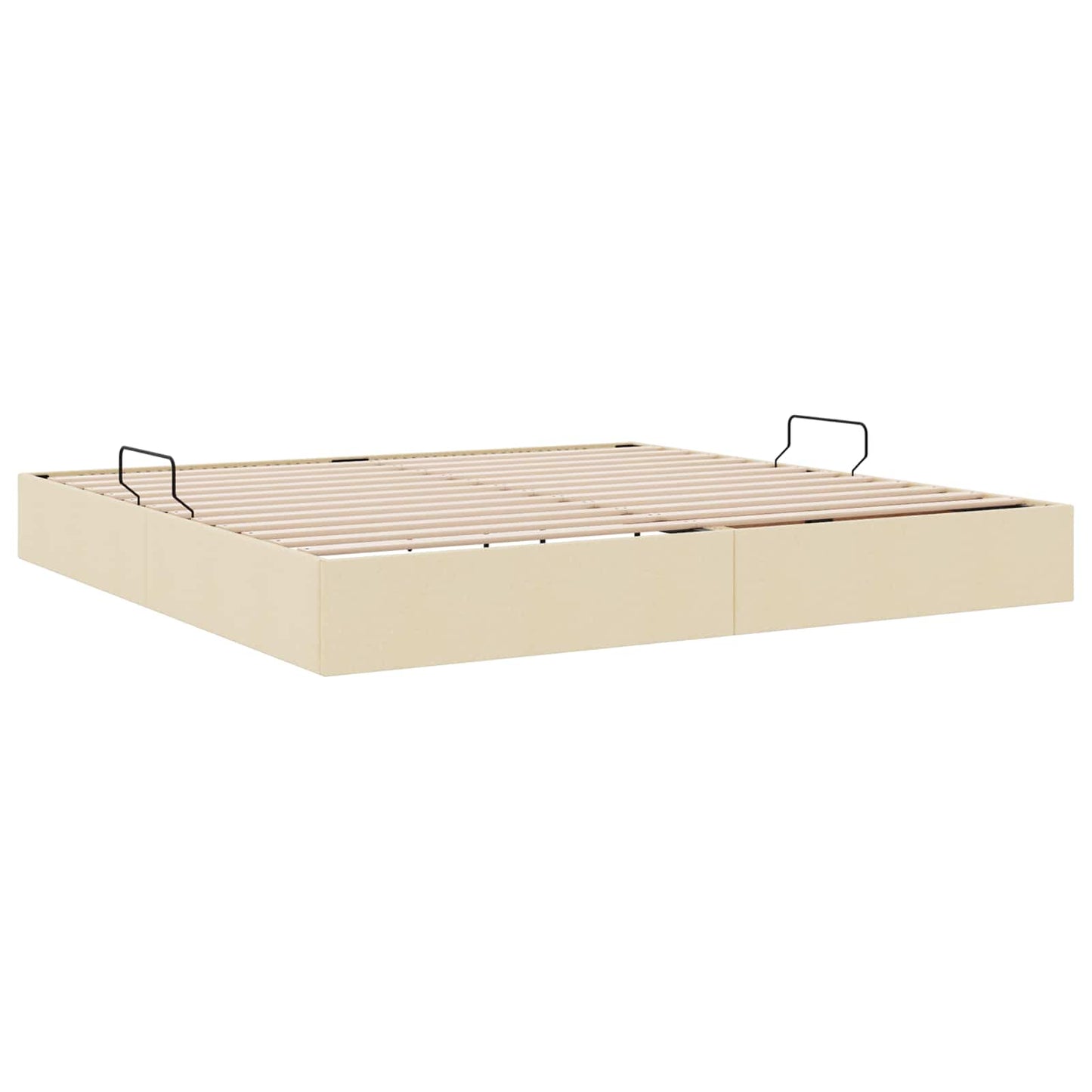Ottoman Bedframe met opslag Crème 200 x 200 cm Stof