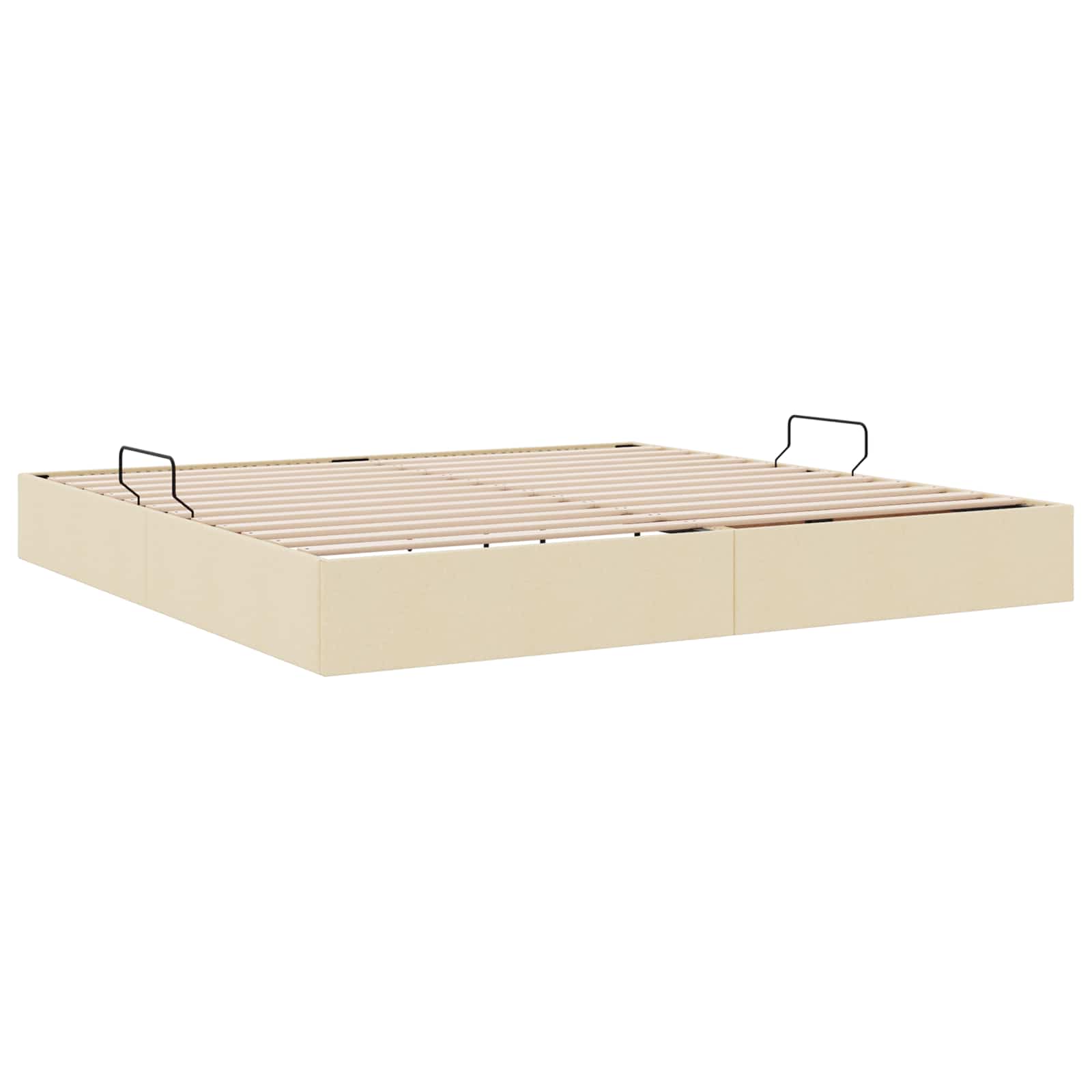 Ottoman Bedframe met opslag Crème 200 x 200 cm Stof