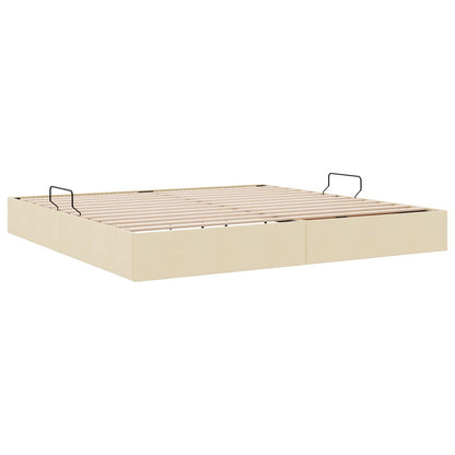Ottoman Bedframe met opslag Crème 200 x 200 cm Stof
