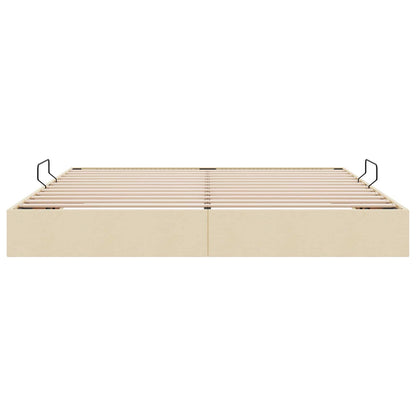 Ottoman Bedframe met opslag Crème 200 x 200 cm Stof