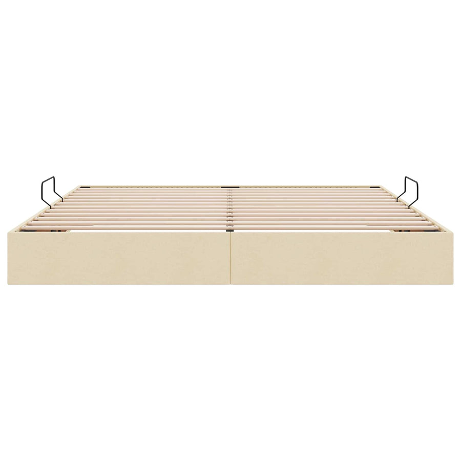 Ottoman Bedframe met opslag Crème 200 x 200 cm Stof