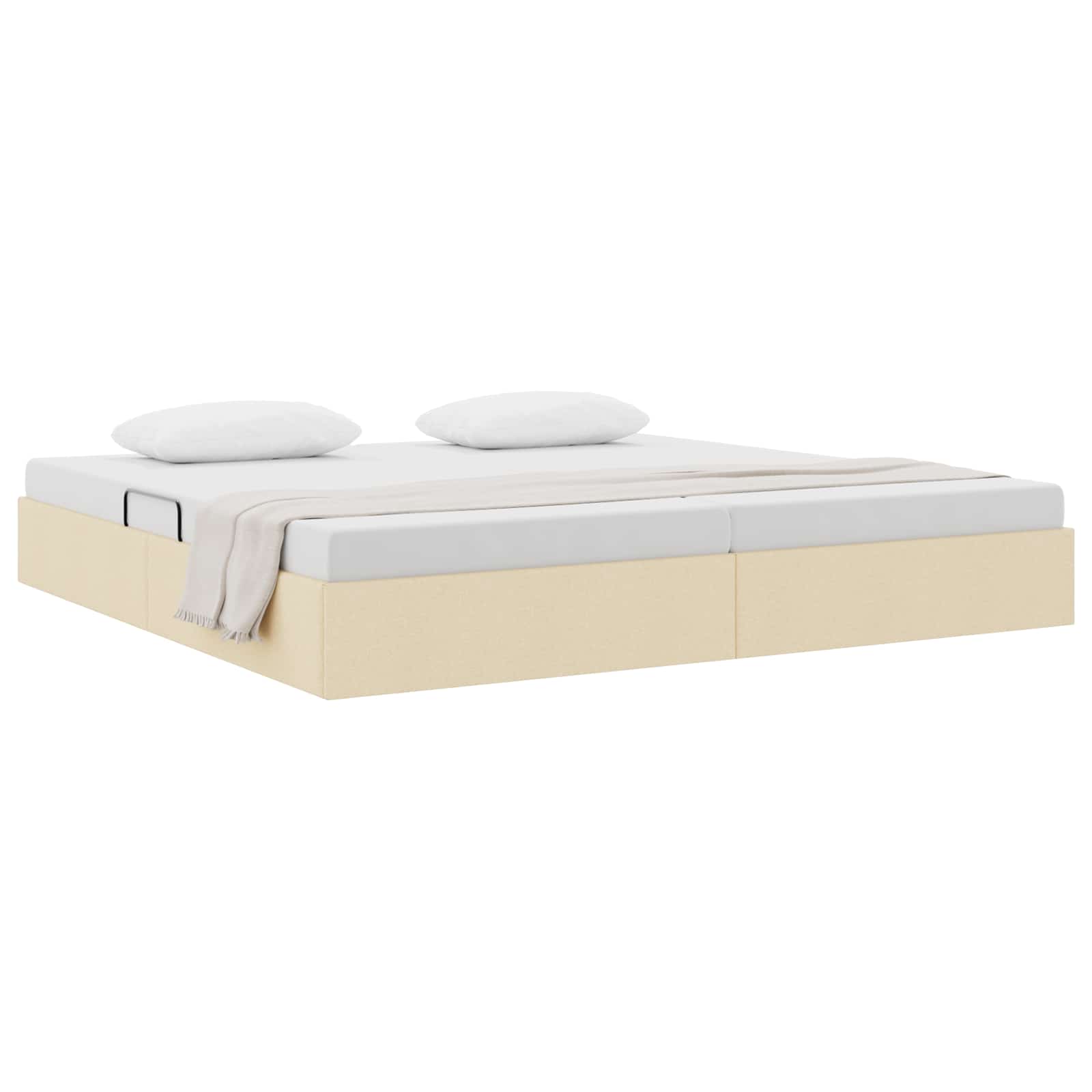 Ottoman Bedframe met opslag Crème 200 x 200 cm Stof