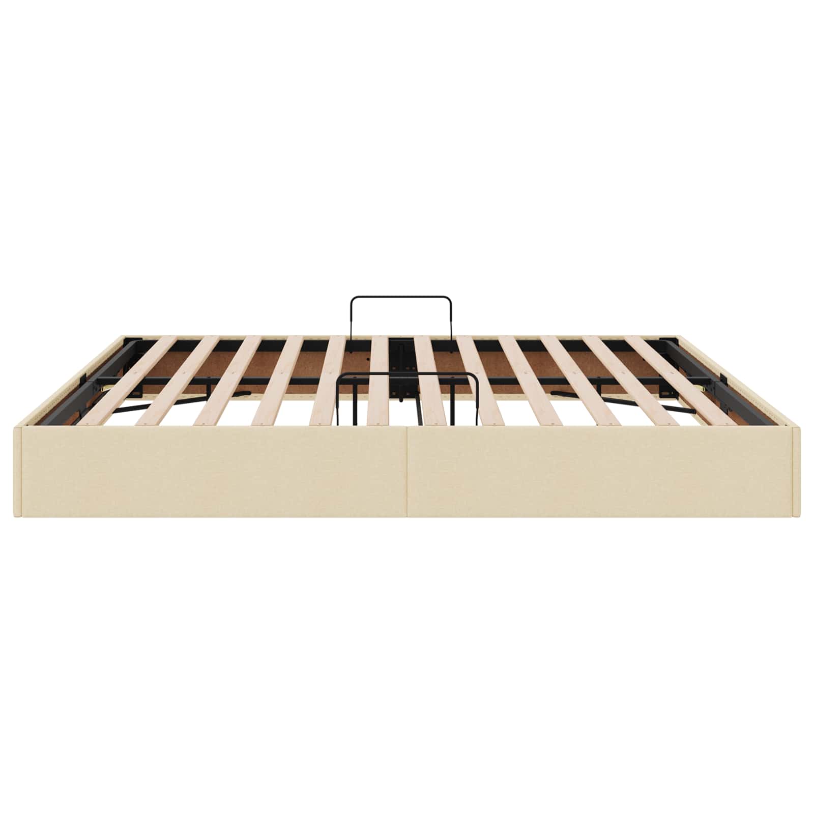 Ottoman Bedframe met opslag Crème 200 x 200 cm Stof