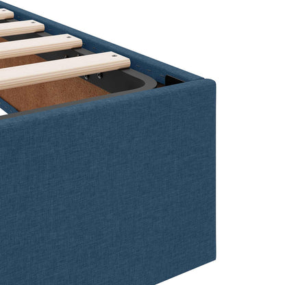 Ottoman Bedframe met opslag Blauw 200 x 200 cm Stof