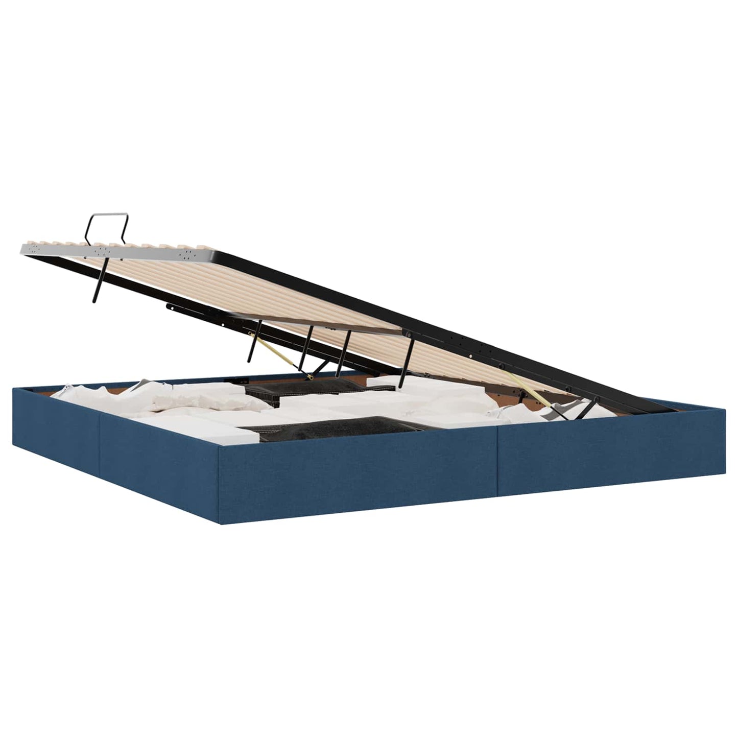 Ottoman Bedframe met opslag Blauw 200 x 200 cm Stof