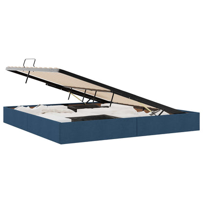 Ottoman Bedframe met opslag Blauw 200 x 200 cm Stof