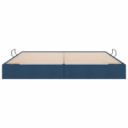 Ottoman Bedframe met opslag Blauw 200 x 200 cm Stof