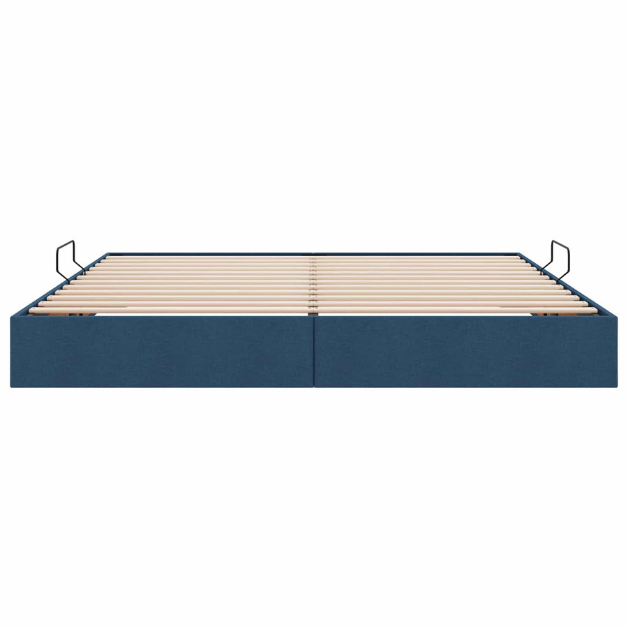 Ottoman Bedframe met opslag Blauw 200 x 200 cm Stof