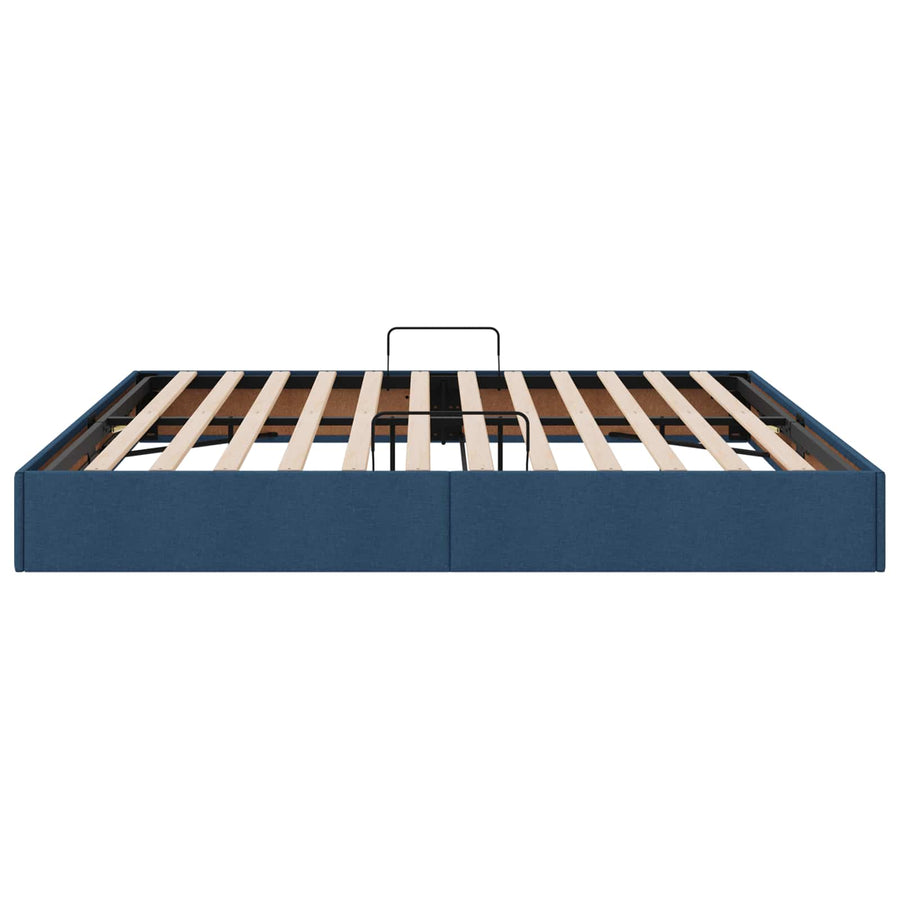 Ottoman Bedframe met opslag Blauw 200 x 200 cm Stof