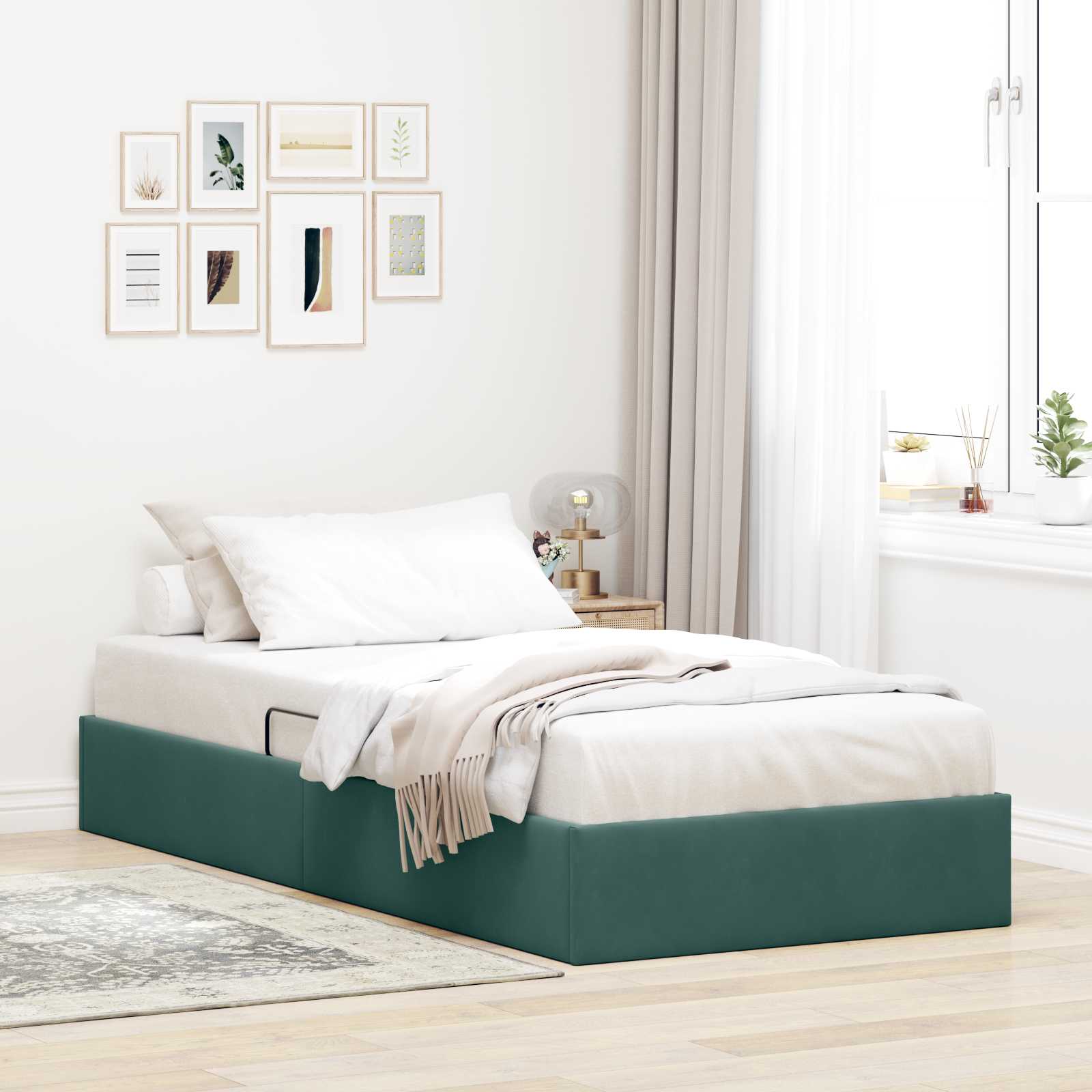Ottoman Bedframe met Opslag met opslag Fluweel