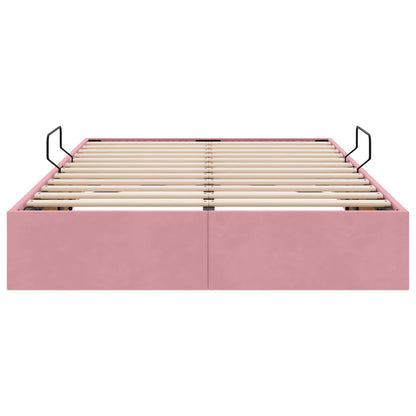 Opslag bed met hoofdeinde met opslag Roze 120 x 200 cm Fluweel