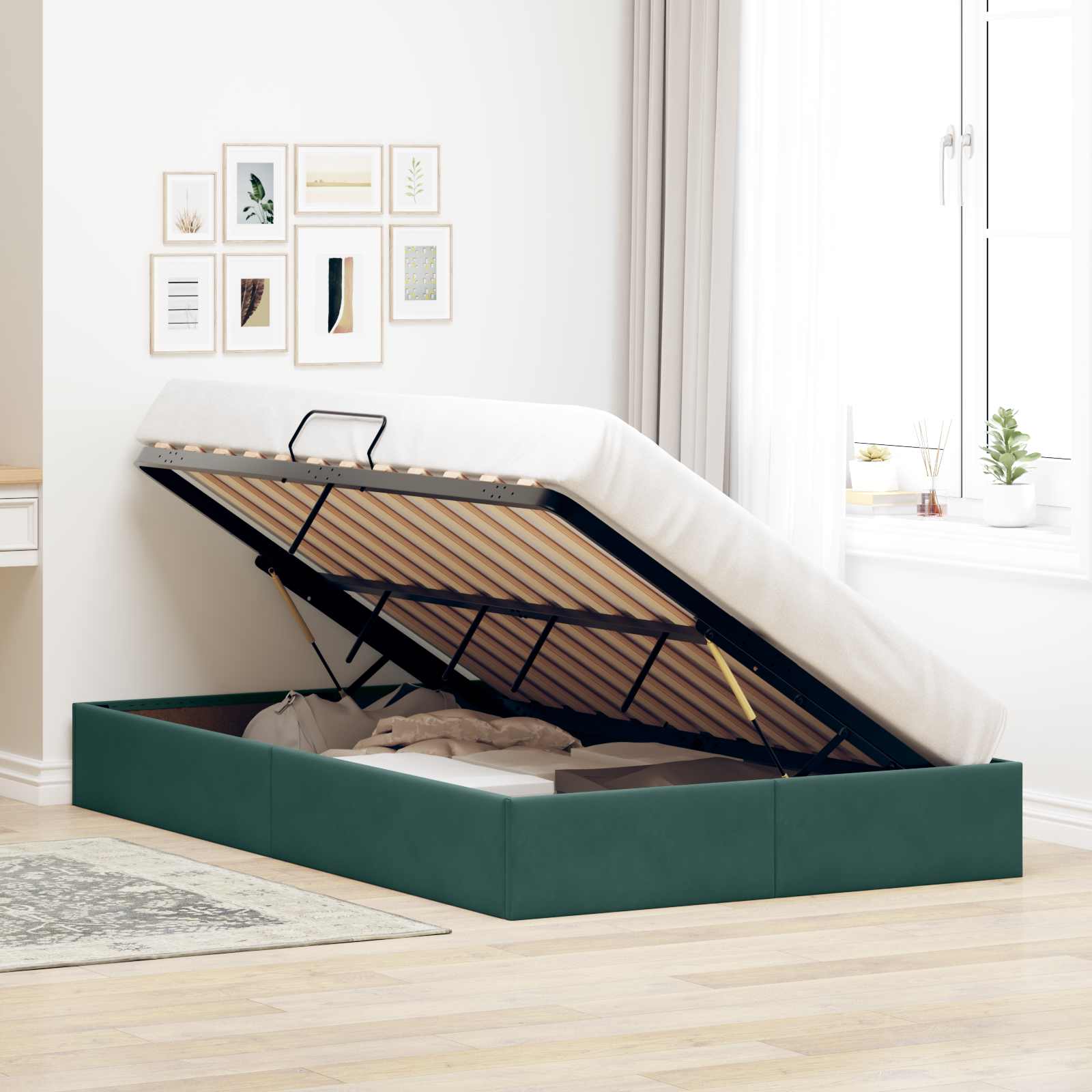 Ottoman Bedframe met Opslag met opslag Fluweel