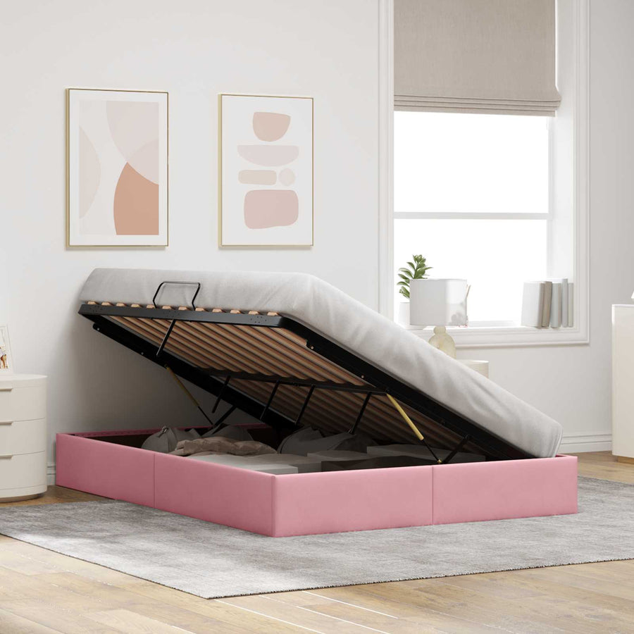 Ottoman Bedframe met Opslag met opslag Fluweel