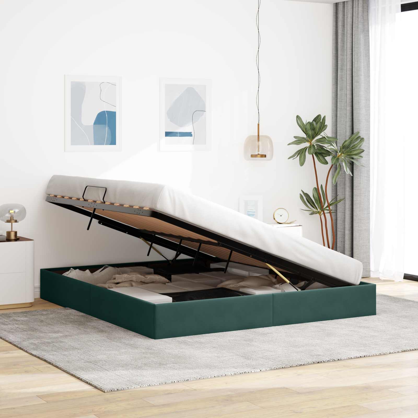 Ottoman Bedframe met Opslag met opslag Fluweel